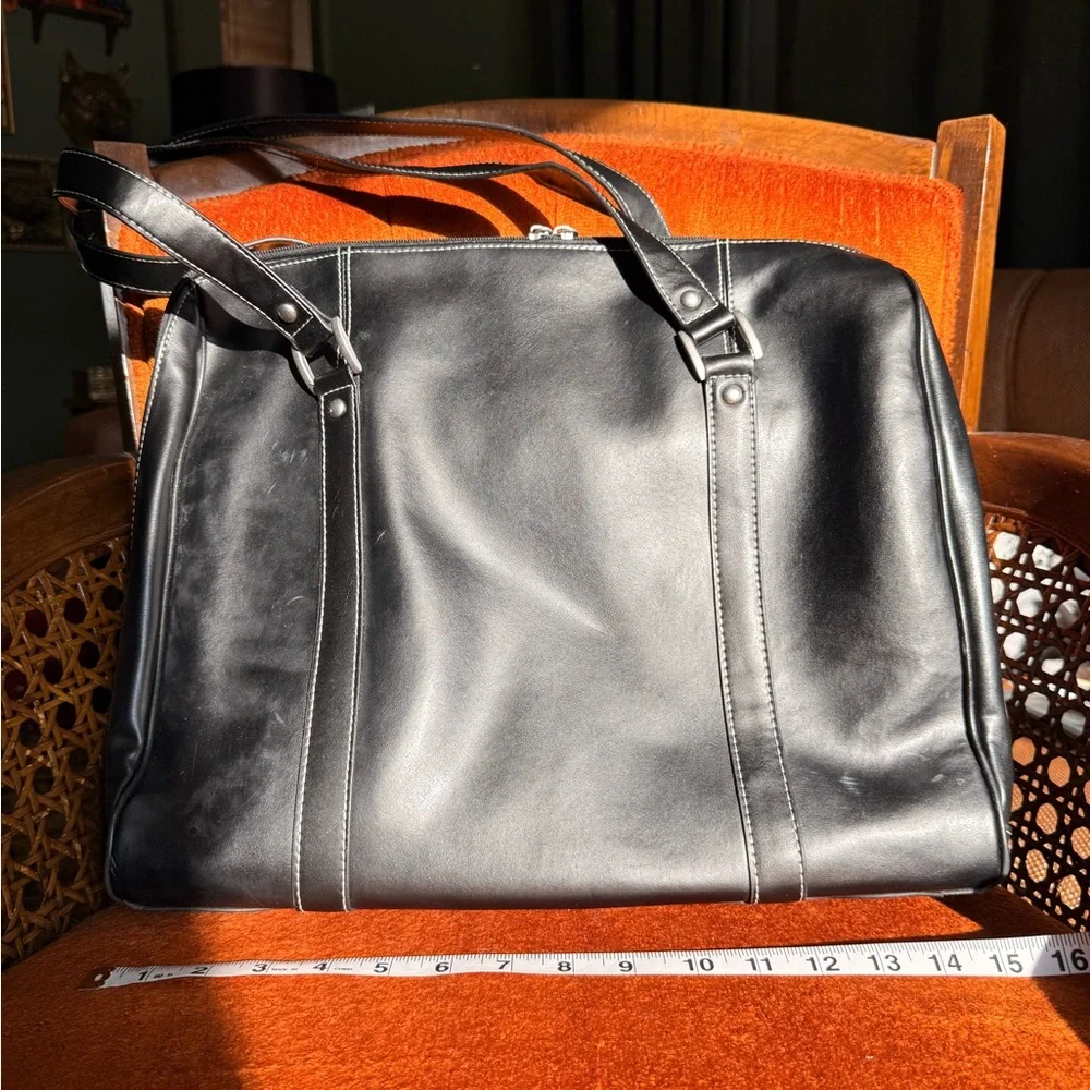 Samsonite Black Leather Laptop Briefcase